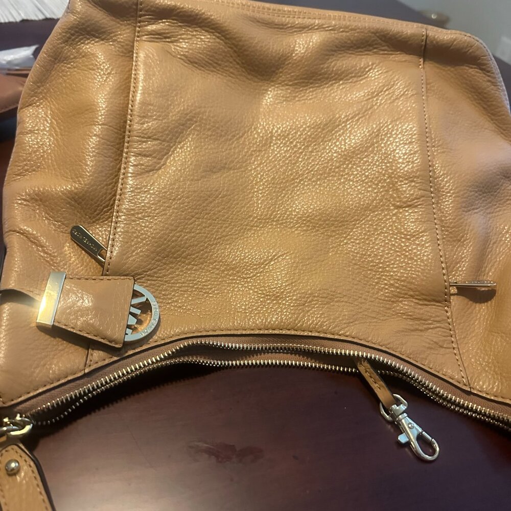 Bright Cognac Michael Kors Leather Hobo